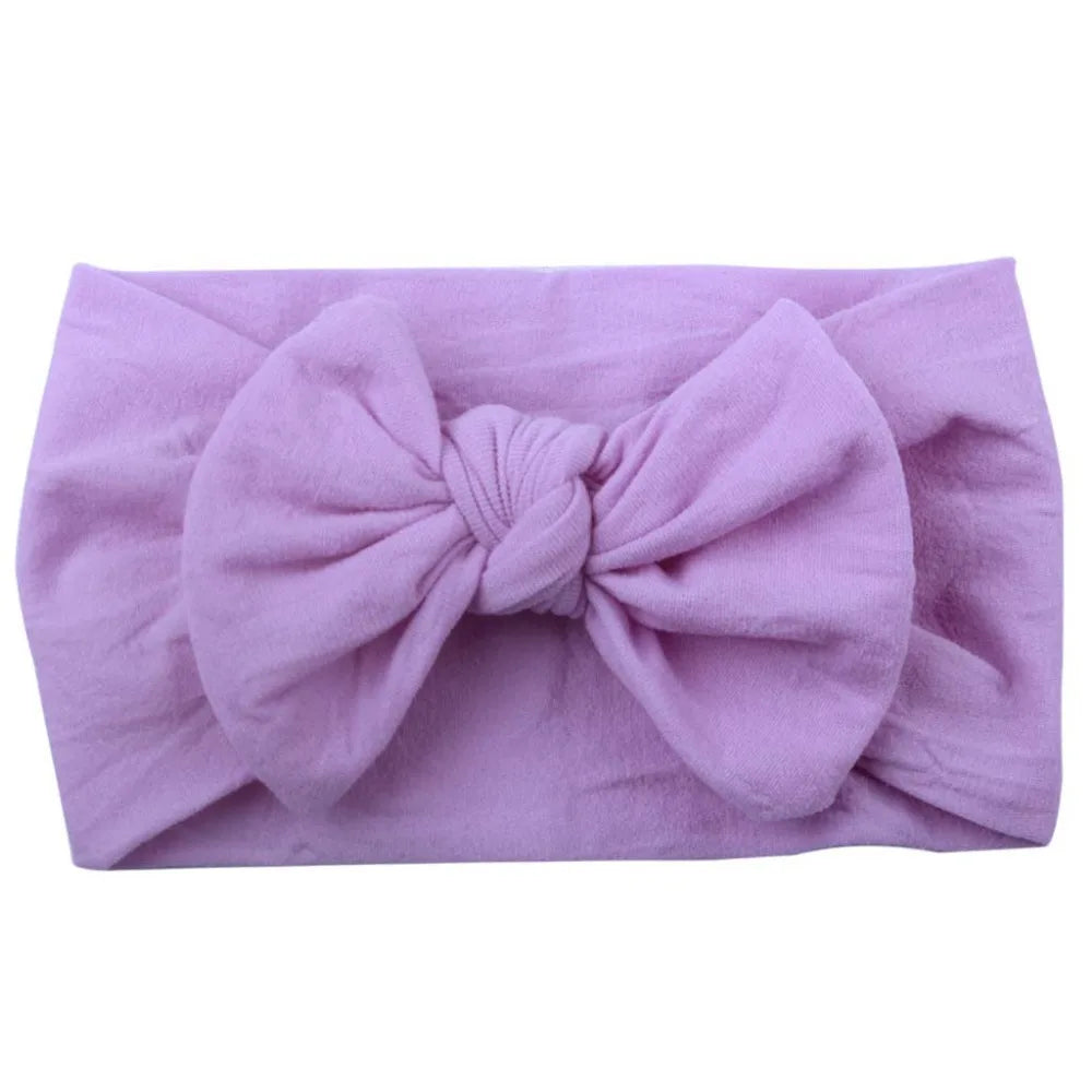 12 Colors Nylon Stretchy Soft Knot Baby Girl Headbands with Hair Bows Head Wrap for Newborn Baby Girls Infant Toddlers Kids