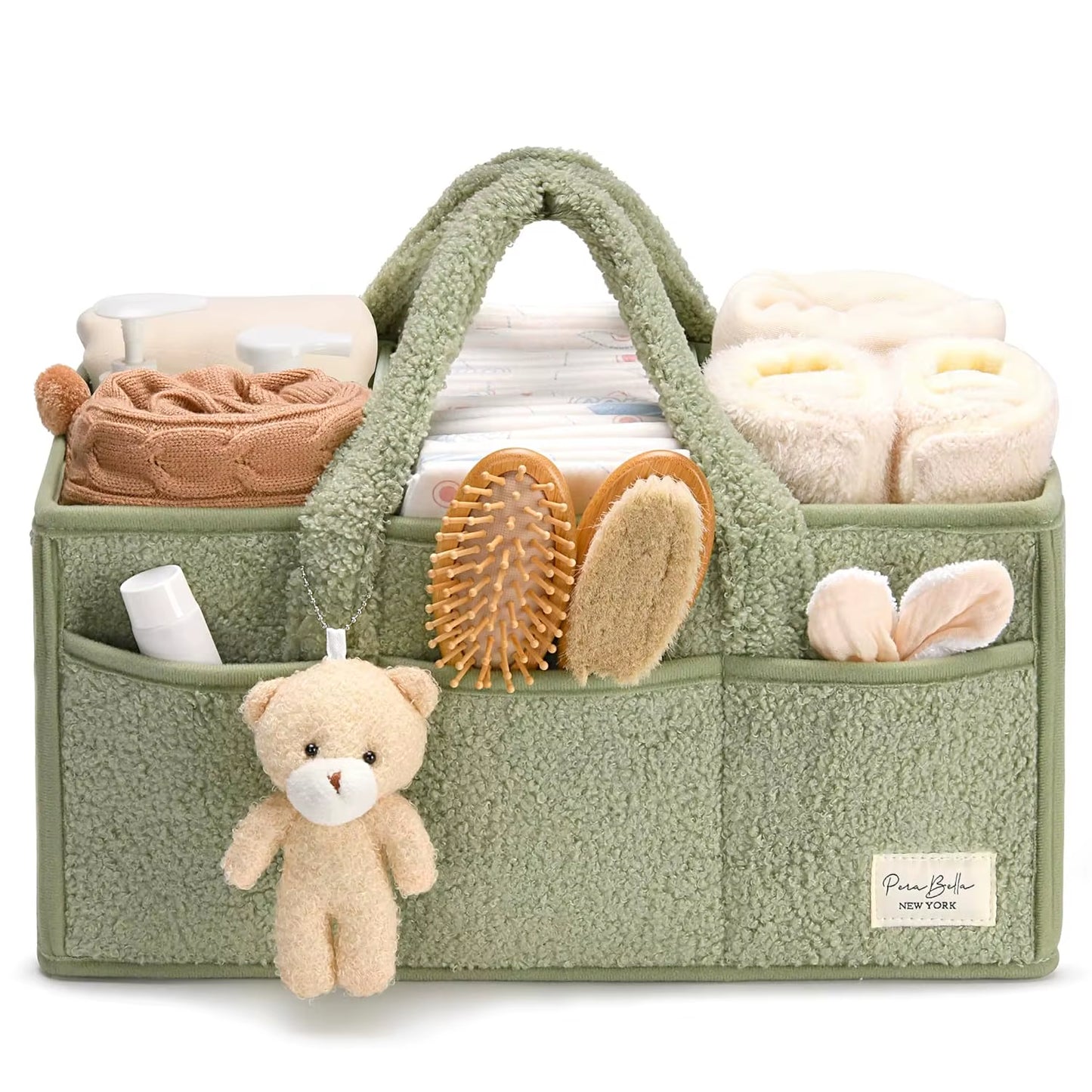 Baby Diaper Caddy Organizer for Changing Table, Baby Storage Basket for Diapers and Baby Wipes, Gift for Baby Shower