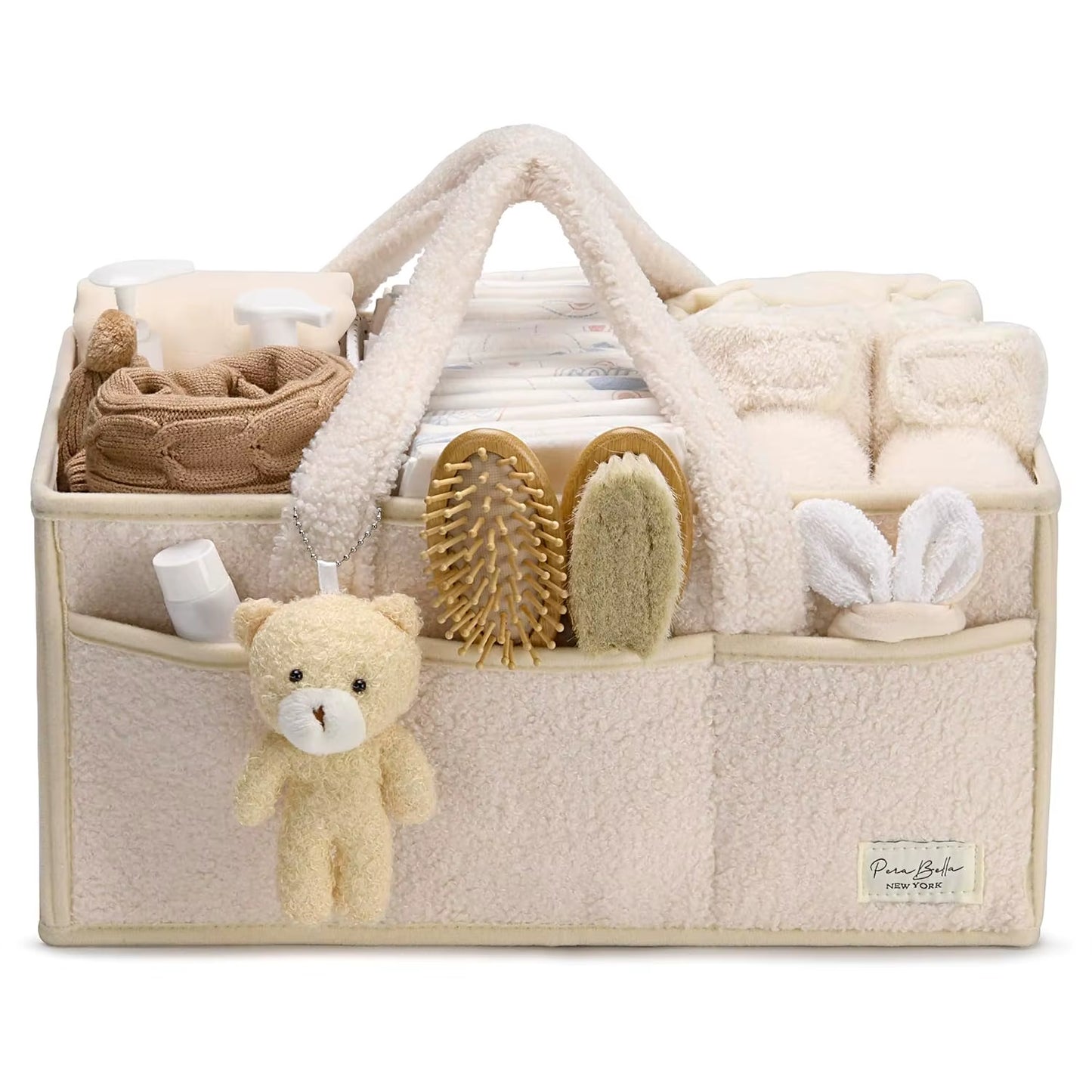 Baby Diaper Caddy Organizer for Changing Table, Baby Storage Basket for Diapers and Baby Wipes, Gift for Baby Shower
