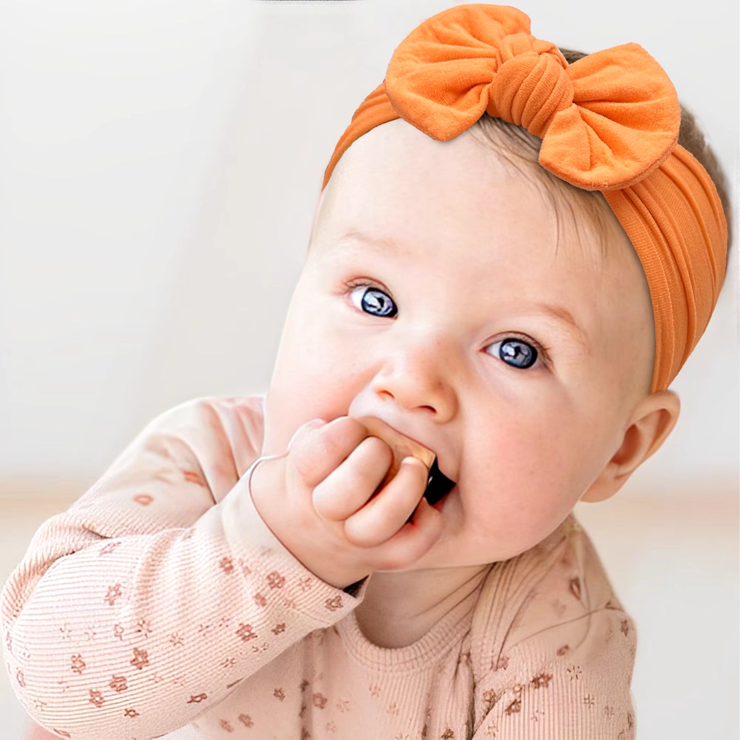 12 Colors Nylon Stretchy Soft Knot Baby Girl Headbands with Hair Bows Head Wrap for Newborn Baby Girls Infant Toddlers Kids