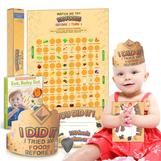 100 Foods before 1 Scratch off Poster - Yellow