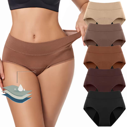 2Pack 3Layers Menstrual Panties High Waist Physiological Incontinence Breathable Briefs Waterproof Period Women Underwear 5Color