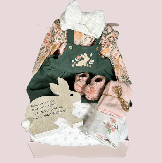 New Baby Gifts, Baby Girl Hamper, Baby Clothes, Baby Booties.