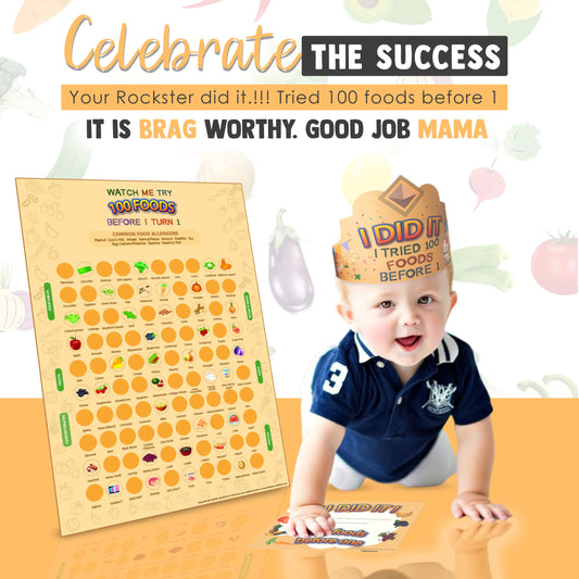 100 Foods before 1 Scratch off Poster - Yellow
