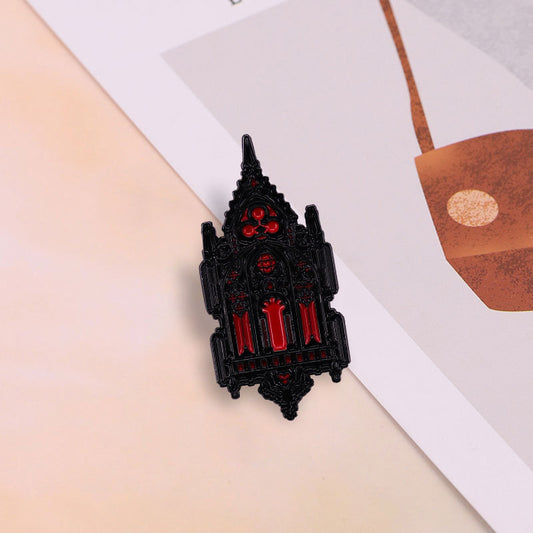 Gothic Church Brooch Mystical Building Emblem